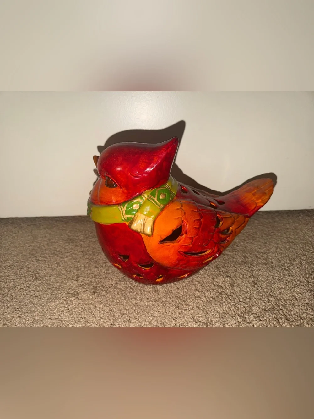 Ceramic Cardinal Accent Lamp/Tealight